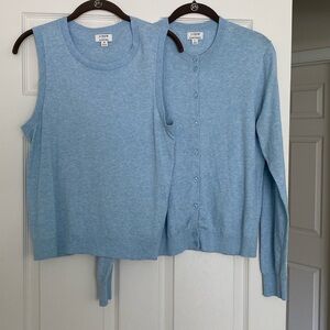 J Crew Factory Cardigan and Shell Sweater Set